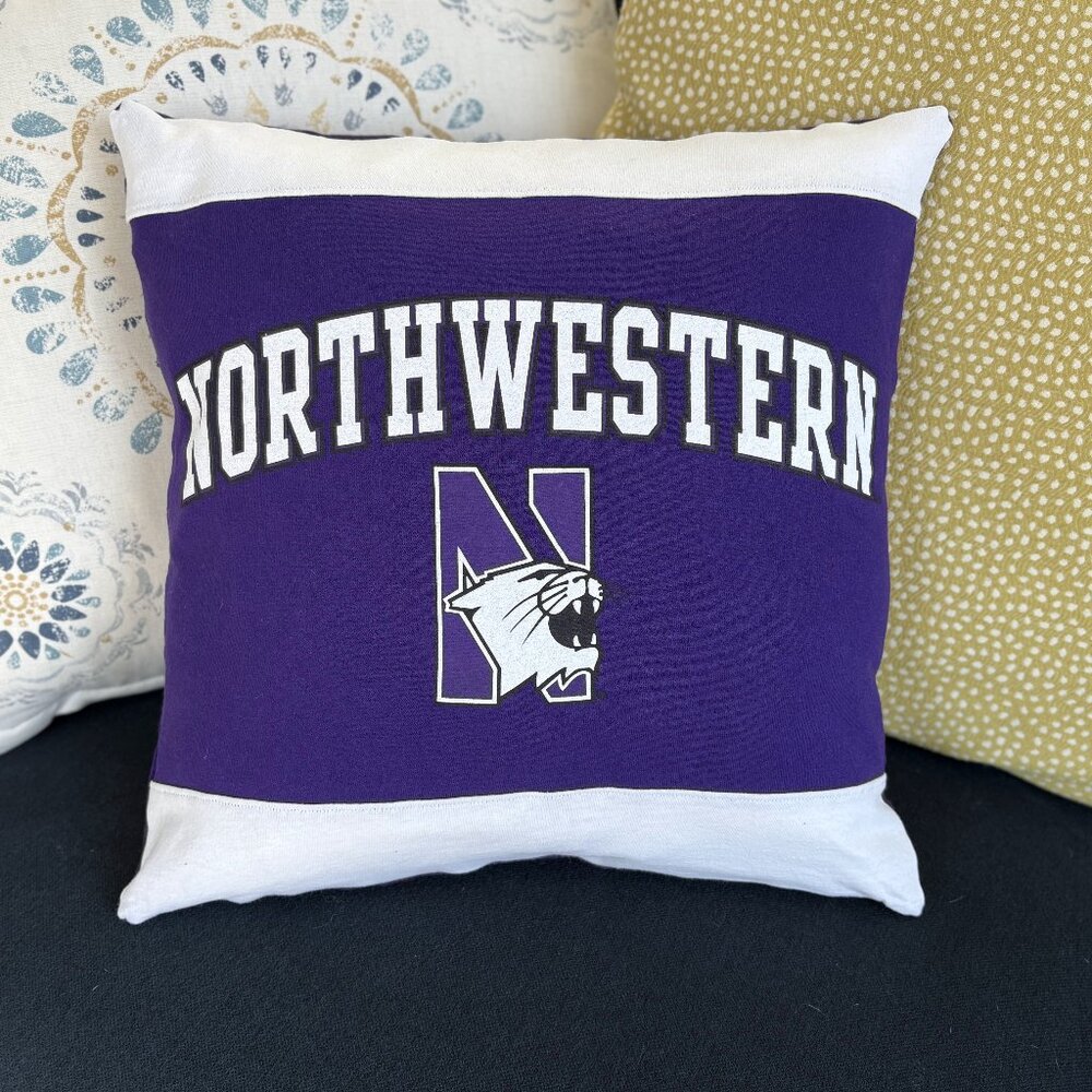 Northwestern University Wildcats Handmade rewored 16" Throw pillow cover
